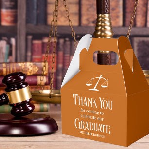 Orange White Law School Custom Graduation Party Favour Box