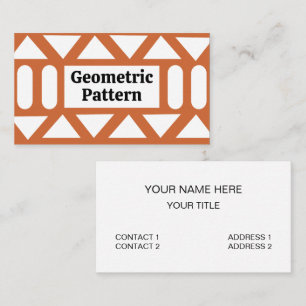 Orange White Modern Geometric Business Card