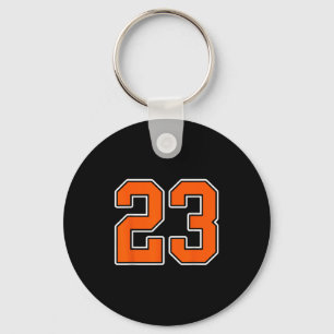 Orange White Number 23 Jersey Player Uniform #23 Key Ring