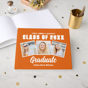 Orange White Photo Class of 2026 Graduation Guest Book