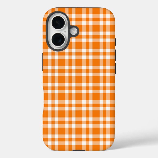 Orange White Plaid Pattern Case-Mate iPhone Case (Back)