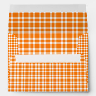 Orange White Plaid Pattern Envelope
