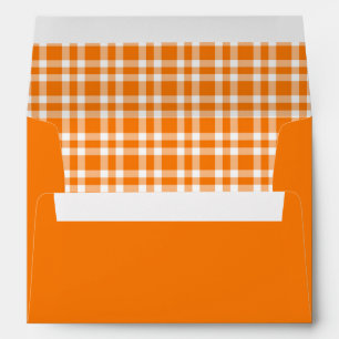 Orange White Plaid Pattern Envelope