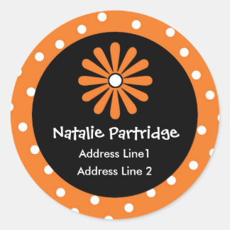 Orange & White Polka Dot Address Labels
