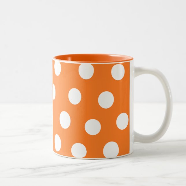 Orange & White Polka dot mug (Right)