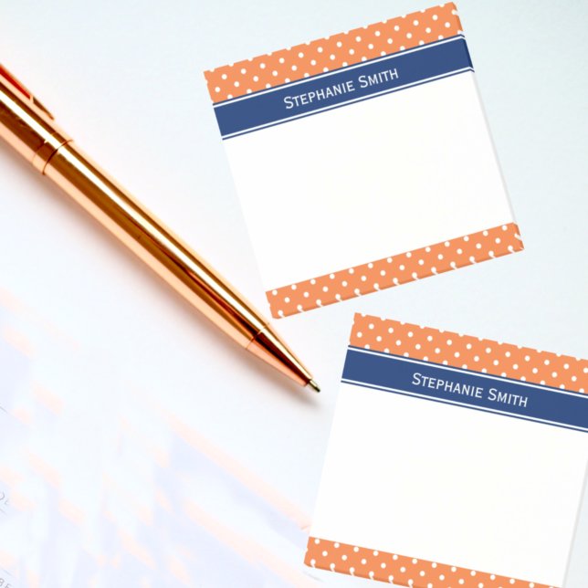 Orange, White Polka Dot with Royal Blue Post-it Notes (Creator Uploaded)