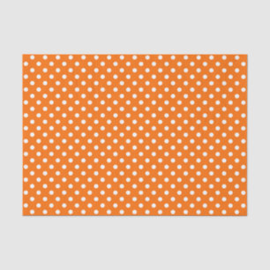 Orange White Polka Dots Design Tissue Paper
