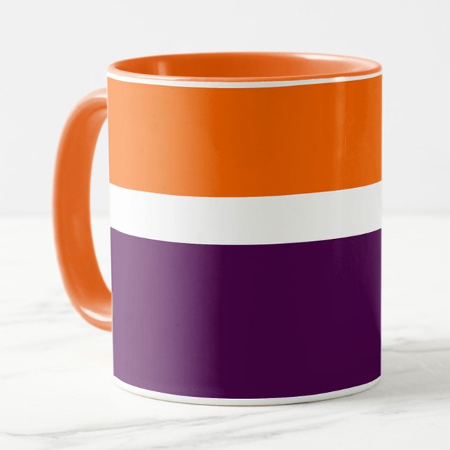 Orange White Purple Plain Colour Block Design  Mug (Creator Uploaded)