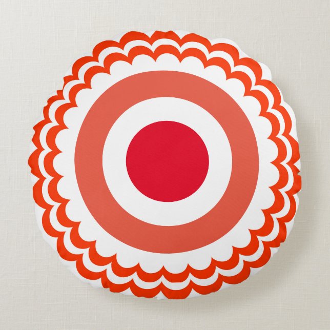 Orange white round cushion (Front)