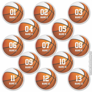 orange white set of 13 kids basketball
