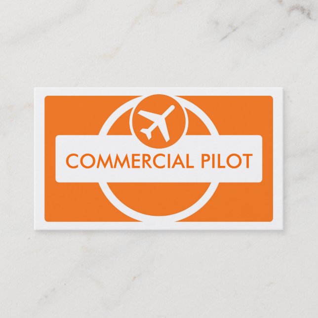 Orange white simple custom pilot business cards (Front)