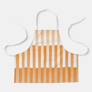 Orange White Striped Pattern Apron