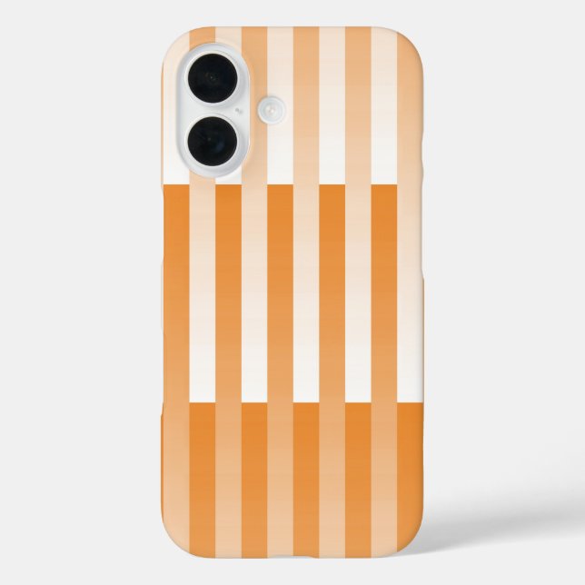 Orange White Striped Pattern Case-Mate iPhone Case (Back)