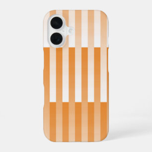 Orange White Striped Pattern iPhone 16 Case