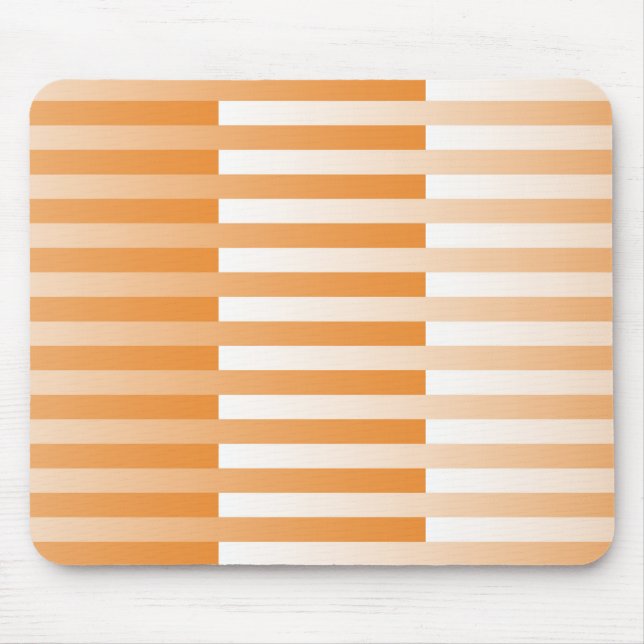 Orange White Striped Pattern Mouse Pad (Front)