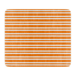 Orange White Stripes Pattern Cutting Board