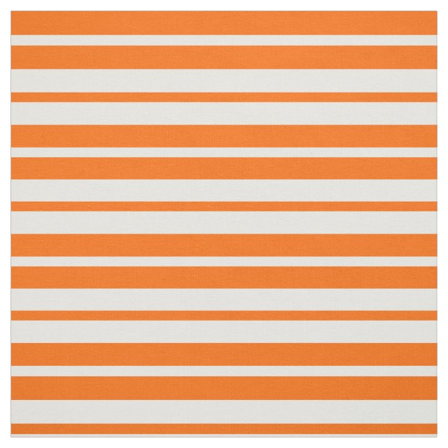 Orange White Stripes Pattern Design Fabric (Swatch)