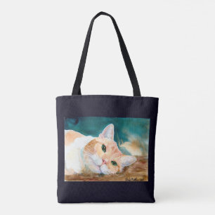 Orange White Tabby Cat- Can We Play Now, Please? Tote Bag