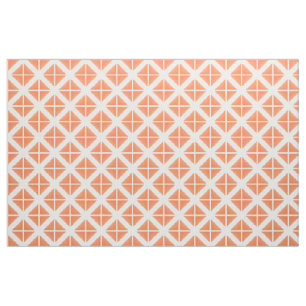 Orange White Trendy Triangles Pattern Fabric