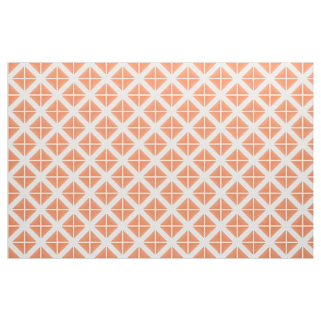 Orange White Trendy Triangles Pattern Fabric (Yard)