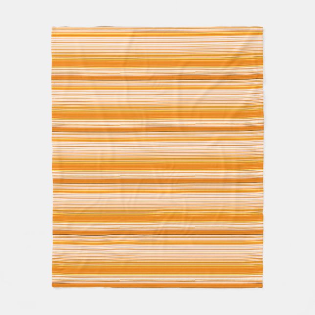 Orange White Yellow Pink Stripe Pattern Fleece Blanket (Front)