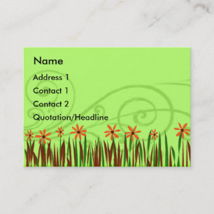 Orange Wild Flowers Business Card