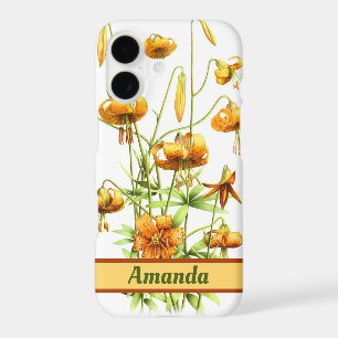 Orange Wild Tiger Lily Flowers Art Personalized