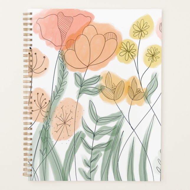 Orange Wildflowers Planner (Front)