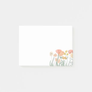 Orange Wildflowers Post-it Notes
