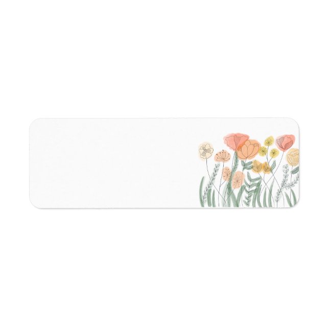 Orange Wildflowers Return Address Label (Front)