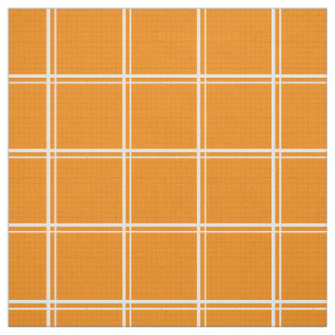 Orange Windowpane Plaid Fabric