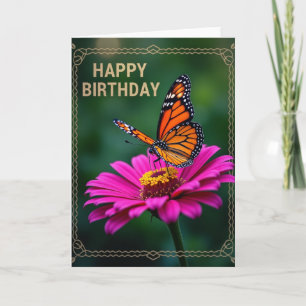 Orange Wing Birthday Card