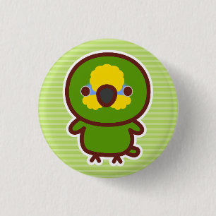 Orange-winged amazon 3 cm round badge