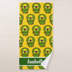 Orange-winged amazon bath towel