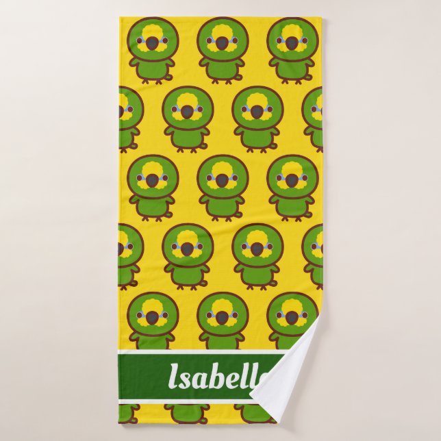 Orange-winged amazon bath towel (Bath Towel)