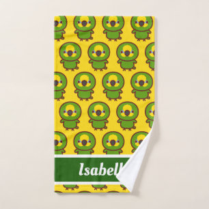 Orange-winged amazon hand towel