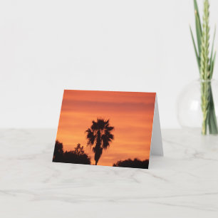 Orange Winter Florida sunset on a blank card