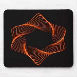 Orange Wire Frame Torus Oject Mouse Pad