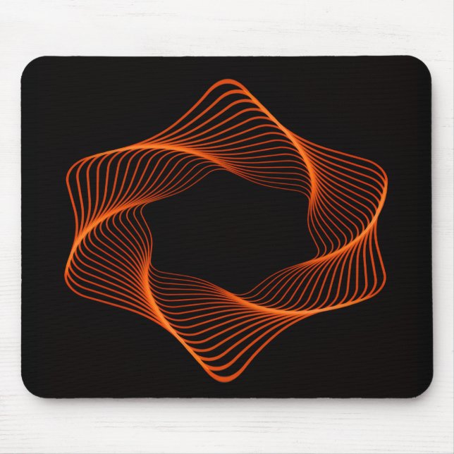 Orange Wire Frame Torus Oject Mouse Pad (Front)