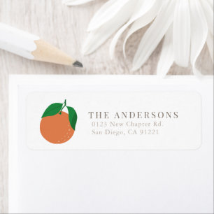 Orange with Leaves Classic Return Address Return Address Label