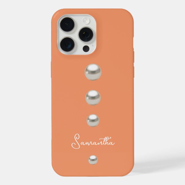 orange with pearls iPhone case (Back)
