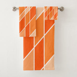 Orange with White Bath Towel Set