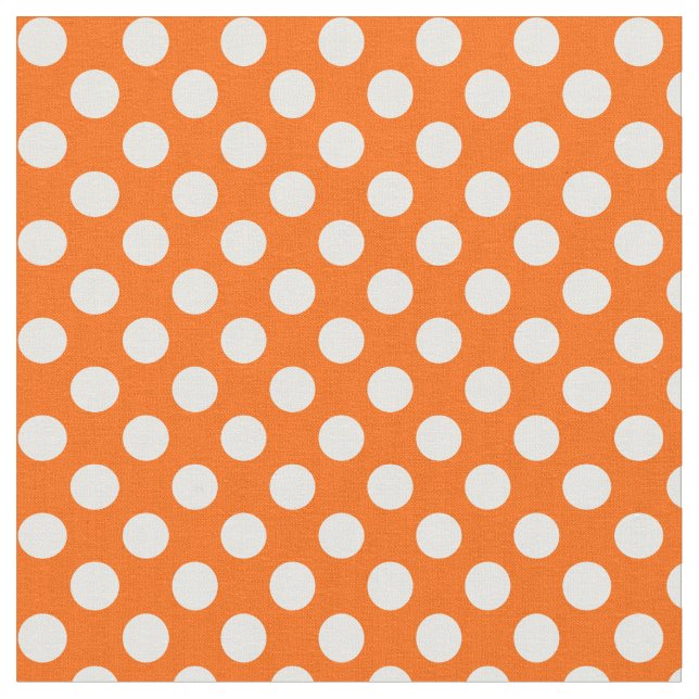 Orange with White Polka Dot Fabric (Close Up)