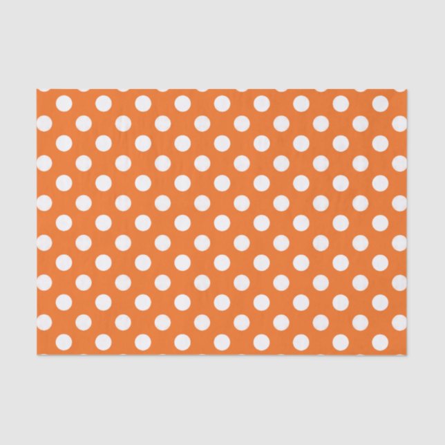 Orange With White Polka Dot Tissue Paper (Front)