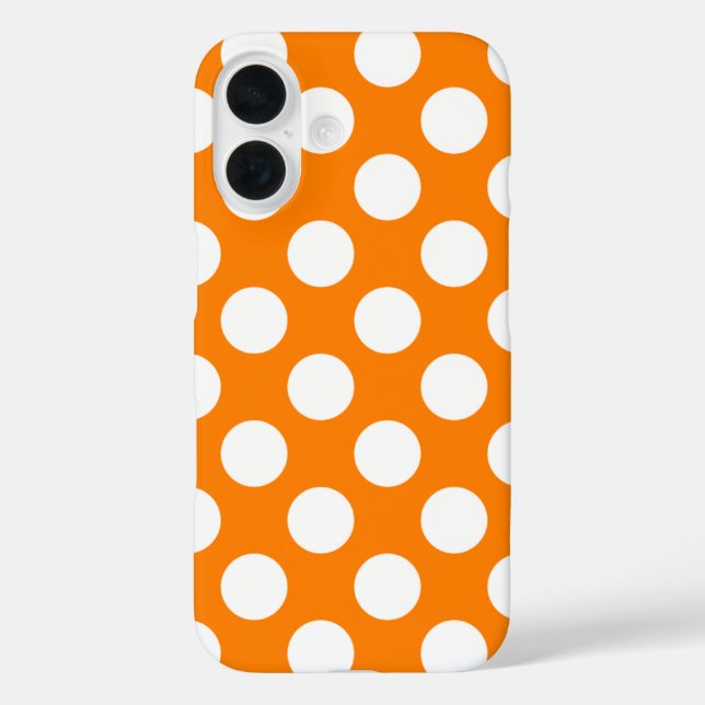 Orange with White Polka Dots Case-Mate iPhone Case (Back)