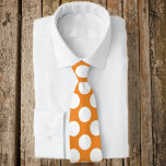 Orange with White Polka Dots Retro Tie<br><div class="desc">This is a beautiful custom tie that would make any outfit stand out.</div>