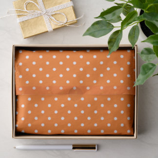 Orange With White Polka Dots Tissue Paper