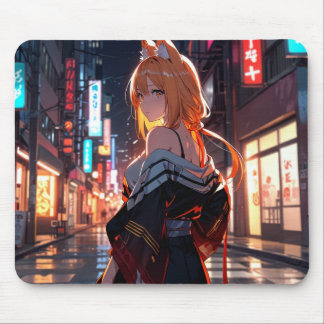 Orange Wolf Mousepad