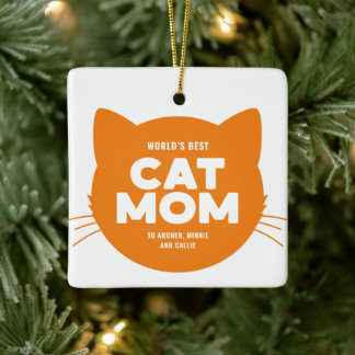Orange World’s Best Cat Mum Ceramic Ornament