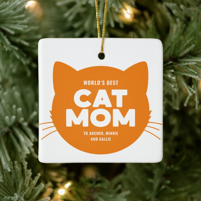 Orange World’s Best Cat Mum Ceramic Ornament (Tree)